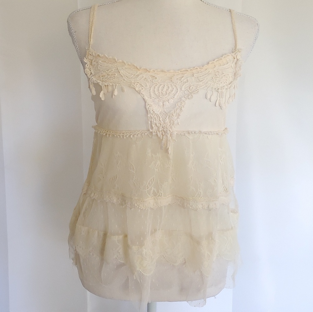 American Rag Cream Lace Tank Top